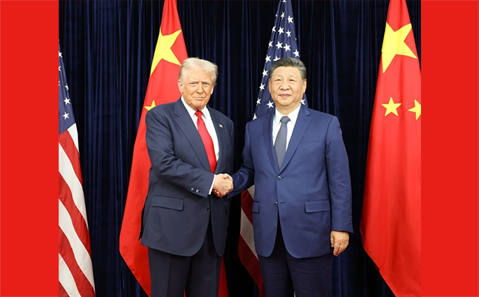 習(xí)近平同美國(guó)總統(tǒng)特朗普在釜山舉行會(huì)晤